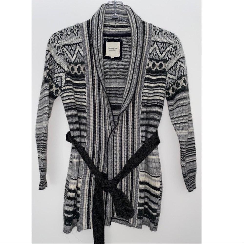 Heritage 1981 wool blend fair isle cardigan size Small